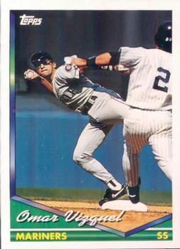 #593 Omar Vizquel - Seattle Mariners - 1994 Topps Baseball
