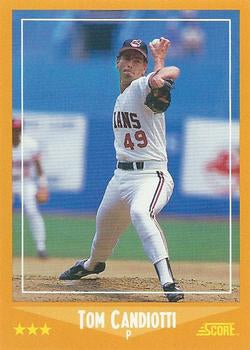 #595 Tom Candiotti - Cleveland Indians - 1988 Score Baseball