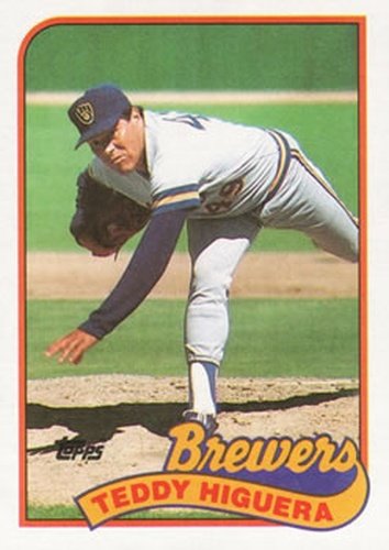 #595 Teddy Higuera - Milwaukee Brewers - 1989 Topps Baseball