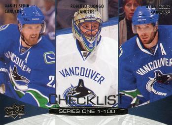 #199 Daniel Sedin / Roberto Luongo / Ryan Kesler - Vancouver Canucks - 2011-12 Upper Deck Hockey