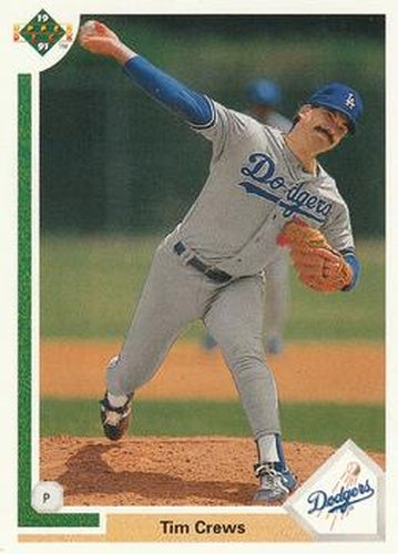 #596 Tim Crews - Los Angeles Dodgers - 1991 Upper Deck Baseball