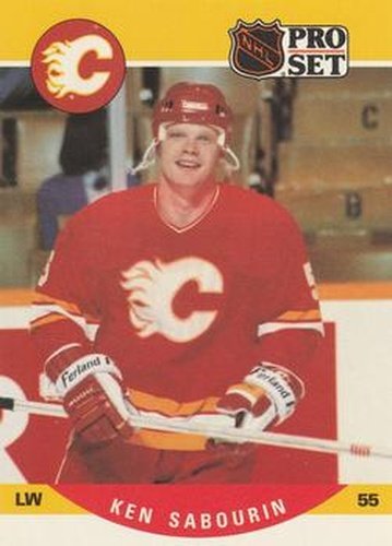 #596 Ken Sabourin - Calgary Flames - 1990-91 Pro Set Hockey