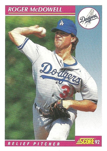 #597 Roger McDowell - Los Angeles Dodgers - 1992 Score Baseball