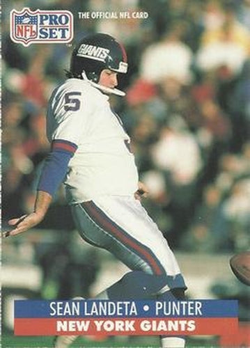 #598 Sean Landeta - New York Giants - 1991 Pro Set Football