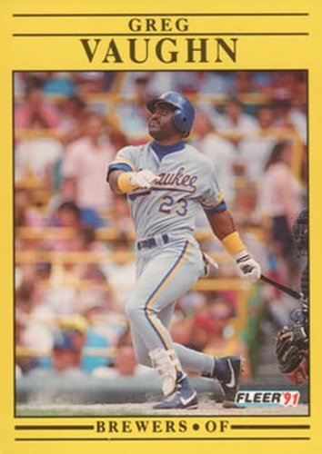 #599 Greg Vaughn - Milwaukee Brewers - 1991 Fleer Baseball
