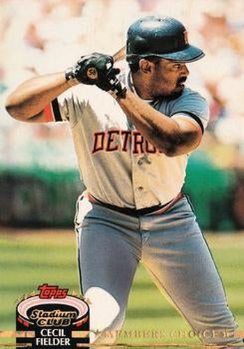 #599 Cecil Fielder - Detroit Tigers - 1992 Stadium Club Baseball