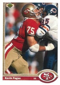 #59 Kevin Fagan - San Francisco 49ers - 1991 Upper Deck Football