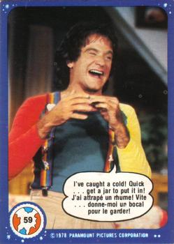 #59 I've Caught a Cold! Quick... Get a Jar to Put It In! - 1978 O-Pee-Chee Mork & Mindy