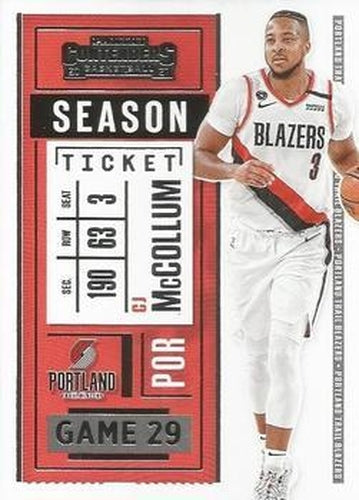 #59 CJ McCollum - Portland Trail Blazers - 2020-21 Panini Contenders Basketball