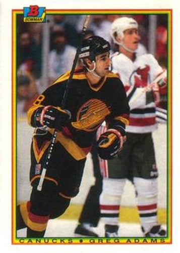 #59 Greg Adams - Vancouver Canucks - 1990-91 Bowman Hockey