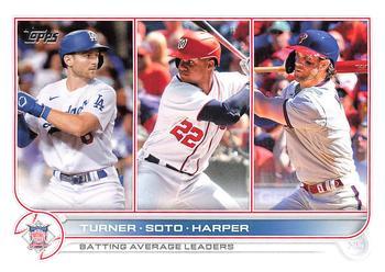 #59 NL Batting Average Leaders Trea Turner / Juan Soto / Bryce Harper LL - Los Angeles Dodgers / Washington Nationals / Philadelphia Phillies - 2022 Topps Baseball