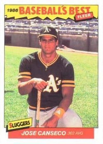 #5 Jose Canseco - Oakland Athletics - 1986 Fleer Baseball's Best Sluggers vs. Pitchers Baseball