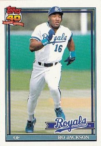 #600 Bo Jackson - Kansas City Royals - 1991 Topps Baseball