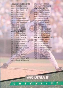 #600 Checklist: 499-600 - 1992 Ultra Baseball