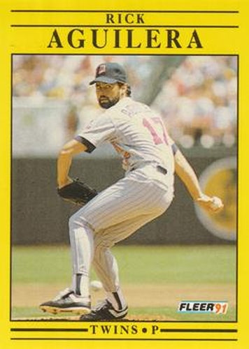 #602 Rick Aguilera - Minnesota Twins - 1991 Fleer Baseball