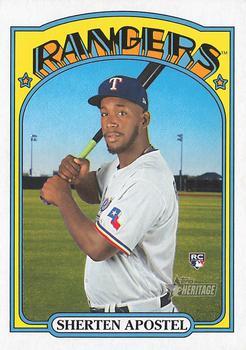 #603 Sherten Apostel - Texas Rangers - 2021 Topps Heritage Baseball