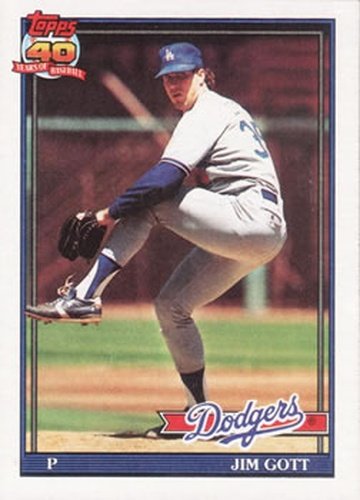 #606 Jim Gott - Los Angeles Dodgers - 1991 Topps Baseball