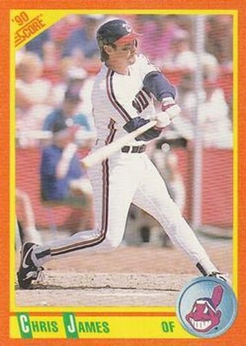 #60T Chris James - Cleveland Indians - 1990 Score Rookie & Traded Baseball