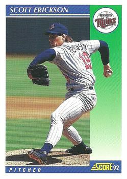 #60 Scott Erickson - Minnesota Twins - 1992 Score Baseball