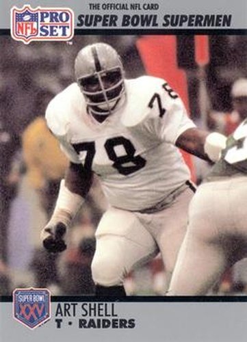 #60 Art Shell - Oakland Raiders - 1990-91 Pro Set Super Bowl XXV Silver Anniversary Football