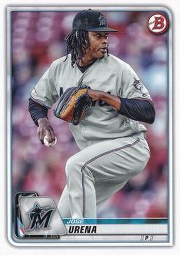 #60 Jose Urena - Miami Marlins - 2020 Bowman Baseball