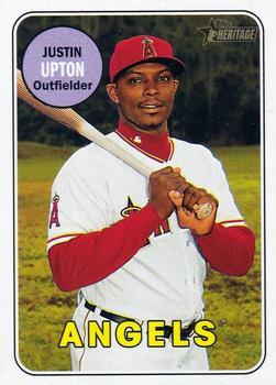 #60b Justin Upton - Los Angeles Angels - 2018 Topps Heritage Baseball