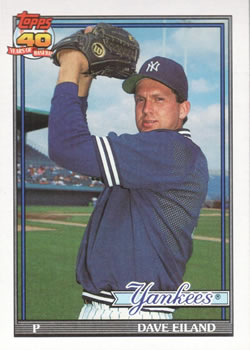 #611 Dave Eiland - New York Yankees - 1991 Topps Baseball