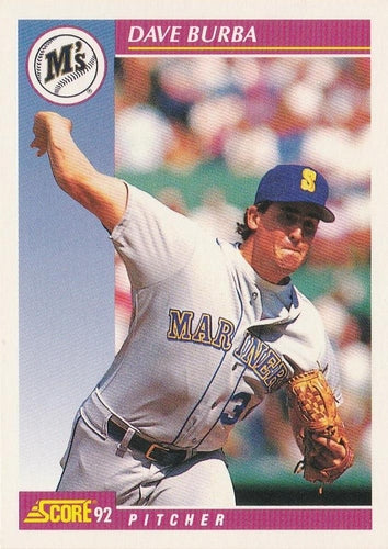 #611 Dave Burba - Seattle Mariners - 1992 Score Baseball