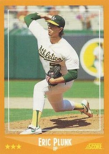 #614 Eric Plunk - Oakland Athletics - 1988 Score Baseball