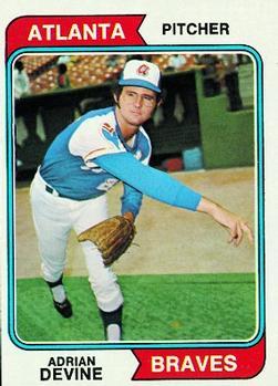 #614 Adrian Devine - Atlanta Braves - 1974 Topps Baseball