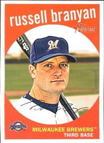 #614 Russell Branyan - Milwaukee Brewers - 2008 Topps Heritage Baseball