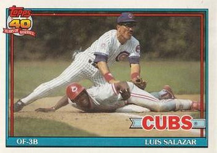 #614 Luis Salazar - Chicago Cubs - 1991 O-Pee-Chee Baseball