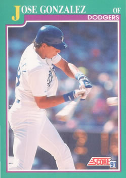 #614 Jose Gonzalez - Los Angeles Dodgers - 1991 Score Baseball