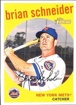 #616 Brian Schneider - New York Mets - 2008 Topps Heritage Baseball