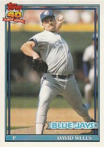 #619 David Wells - Toronto Blue Jays - 1991 O-Pee-Chee Baseball