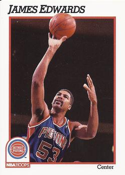 #61 James Edwards - Detroit Pistons - 1991-92 Hoops Basketball