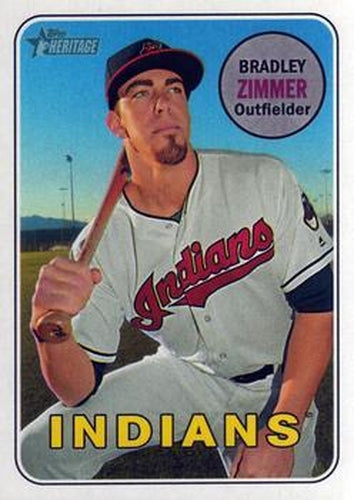 #61 Bradley Zimmer - Cleveland Indians - 2018 Topps Heritage Baseball