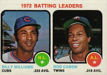 #61 1972 Batting Leaders Billy Williams / Rod Carew - Chicago Cubs / Minnesota Twins - 1973 Topps Baseball