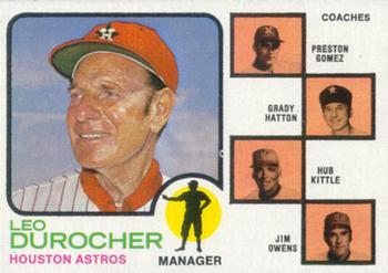 #624 Astros Field Leaders Leo Durocher / Preston Gomez / Grady Hatton / Hub Kittle / Jim Owens - Houston Astros - 1973 Topps Baseball