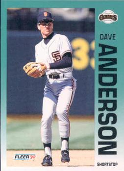 #625 Dave Anderson - San Francisco Giants - 1992 Fleer Baseball