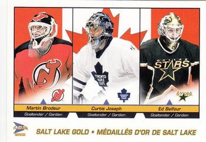 #1 Martin Brodeur / Curtis Joseph / Ed Belfour - New Jersey Devils / Toronto Maple Leafs / Dallas Stars - 2002-03 Pacific McDonald's Hockey - Salt Lake Gold