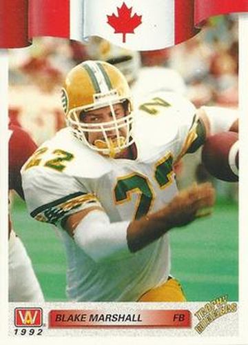 #62 Blake Marshall - Edmonton Eskimos - 1992 All World CFL Football