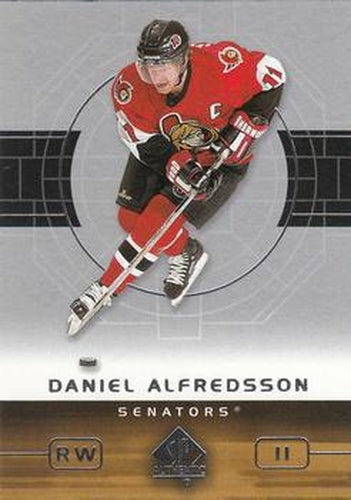 #62 Daniel Alfredsson - Ottawa Senators - 2002-03 SP Authentic Hockey
