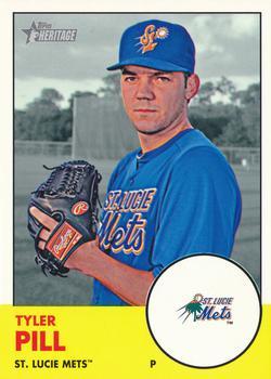 #62 Tyler Pill - St. Lucie Mets - 2012 Topps Heritage Minor League Baseball