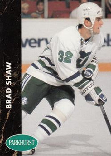 #62 Brad Shaw - Hartford Whalers - 1991-92 Parkhurst Hockey