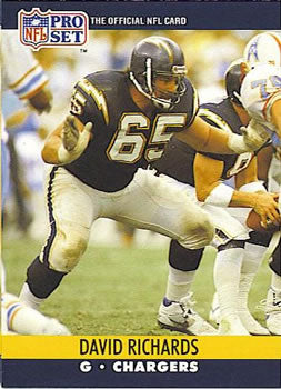 #633 David Richards - San Diego Chargers - 1990 Pro Set Football