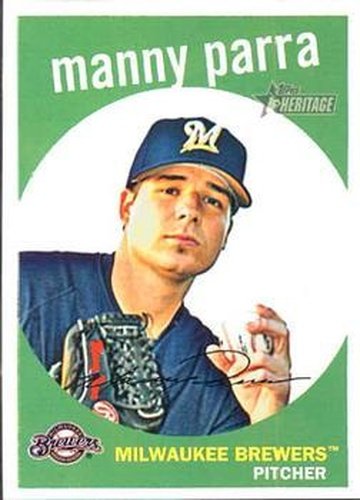 #634 Manny Parra - Milwaukee Brewers - 2008 Topps Heritage Baseball