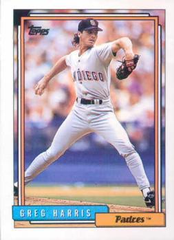 #636 Greg Harris - San Diego Padres - 1992 Topps Baseball