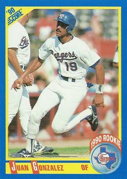 #637 Juan Gonzalez - Texas Rangers - 1990 Score Baseball