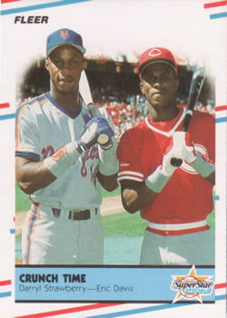 #637 Darryl Strawberry / Eric Davis - New York Mets / Cincinnati Reds - 1988 Fleer Baseball